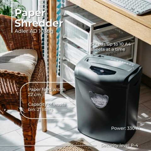 AD 1038 Grey Niszczarka do dokumentów