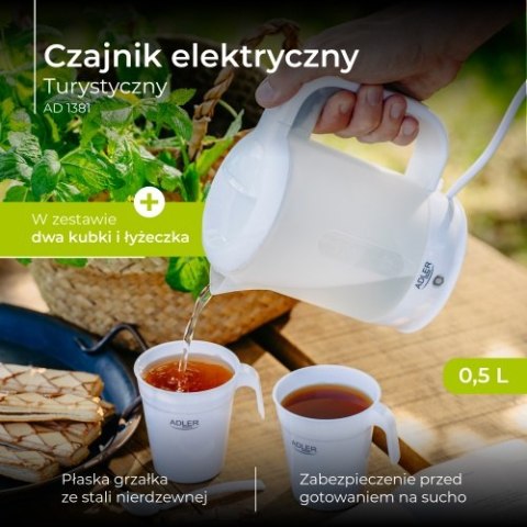 AD 1381 Czajnik elektryczny plastikowy turystyczny 0,5 l