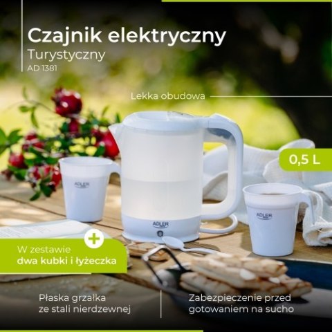 AD 1381 Czajnik elektryczny plastikowy turystyczny 0,5 l