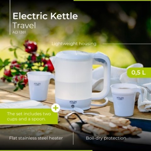 AD 1381 Czajnik elektryczny plastikowy turystyczny 0,5 l