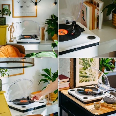 AD 1914 White Gramofon z usb i bluetooth