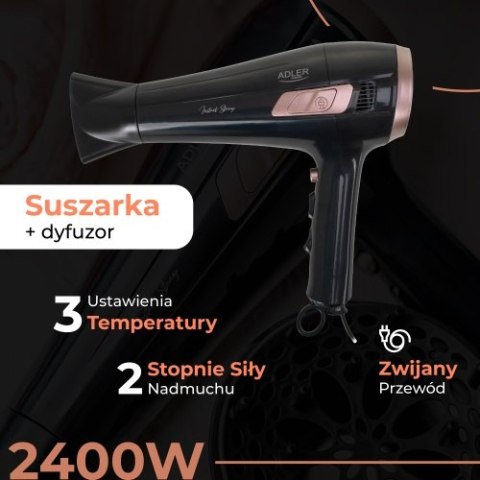 AD 2283 Suszarka ze zwijanym przewodem - 2400w + dyfuzor
