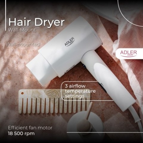 AD 2285 white Suszarka hotelowa, montowana na ścianie