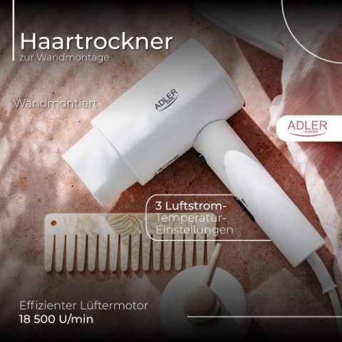 AD 2285 white Suszarka hotelowa, montowana na ścianie