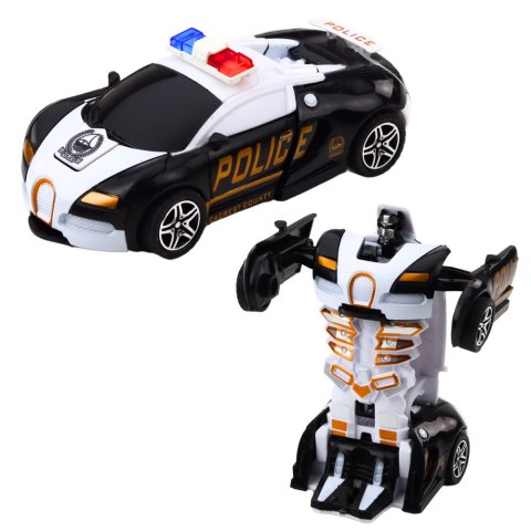 Auto Robot 2w1 Samochód Sportowy Policyjny Napęd Mix
