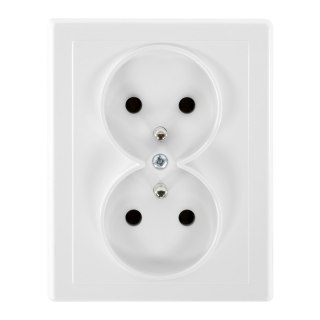 Gniazdo podwójne p/t 2x2P+Z Malta, 16A, 250V, PT-6M, biały
