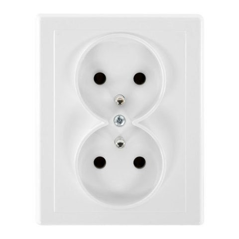 Gniazdo podwójne p/t 2x2P+Z Malta, 16A, 250V, PT-6M, biały