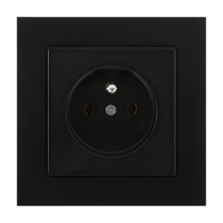 Gniazdo pojedyncze p/t 2P+Z Malta, 16A, 250V, PT-16M, czarny mat