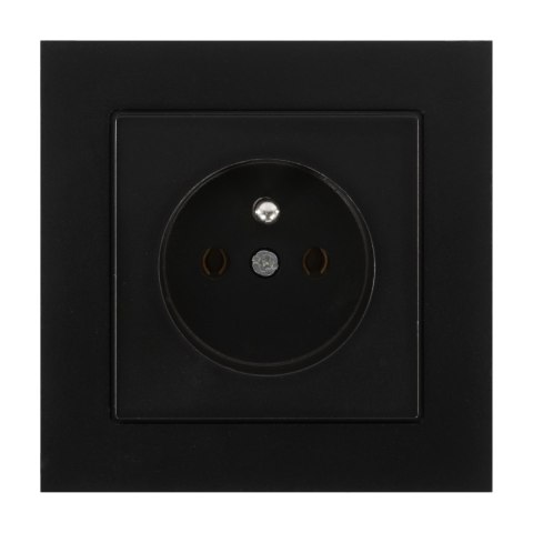 Gniazdo pojedyncze p/t 2P+Z Malta, 16A, 250V, PT-16M, czarny mat