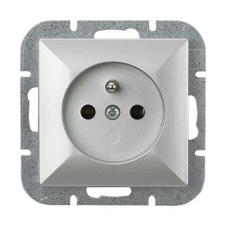 Gniazdo pojedyncze p/t 2P+Z Pearl, 16A, 250V, PT-16P, srebrny