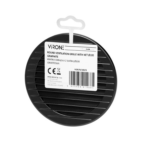 Kratka okrągła z siatką ?100, grafitowa