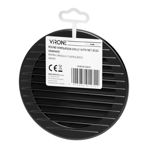 Kratka okrągła z siatką ?150, grafitowa