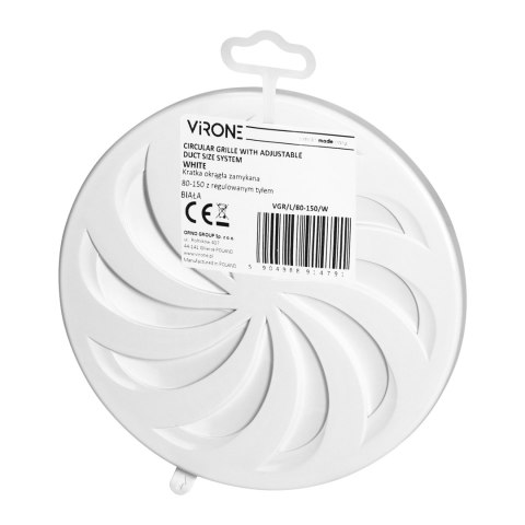 Kratka okrągła zamykana ?80-15, biała