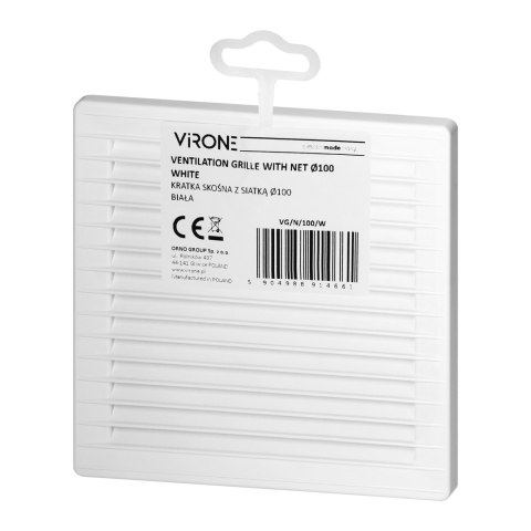 Kratka skośna z siatką ?100, biała