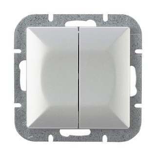 Łącznik p/t świecznikowy Pearl, 10A, 250V, WP-2P, srebrny