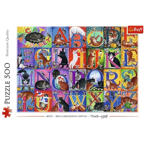 Puzzle - 500 - Koci alfabet - Trefl 37527
