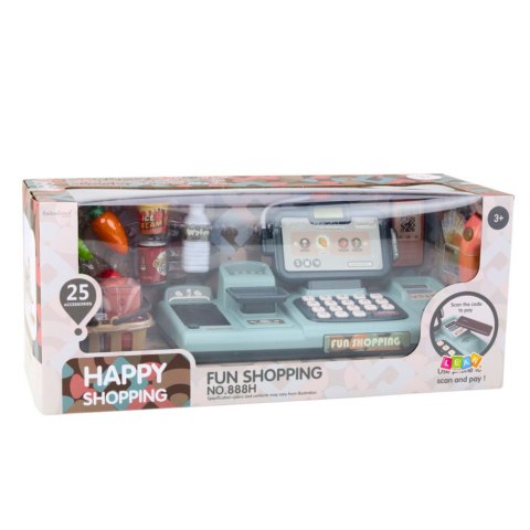 Zestaw Kasa Sklepowa Produkty Spożywcze Czytnik Telefon 25El