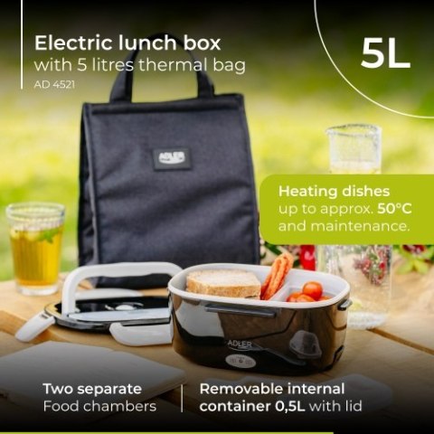 AD 4521 Pojemnik na żywność z torbą termiczną 5 litrów | do auta i domu (12v / 230v)