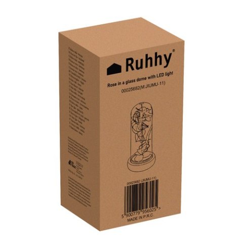 Róża w szkle- świecąca Ruhhy 25682