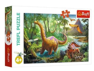 Puzzle 60 elementów - wędrówki dinozaurów