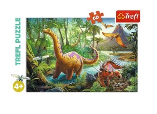 Puzzle 60 elementów - wędrówki dinozaurów
