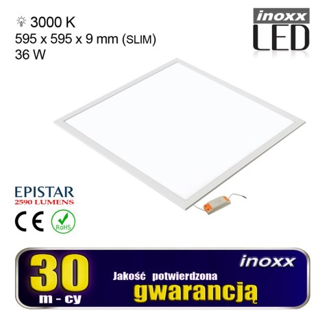 Panel led 60x60 36w lampa sufitowa kaseton 3000k ciepły + ramka natynkowa