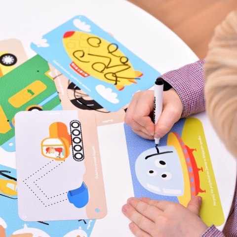 Zestaw edukacyjny pojazdy zabawy kreatywne z pisakiem zmazywakiem