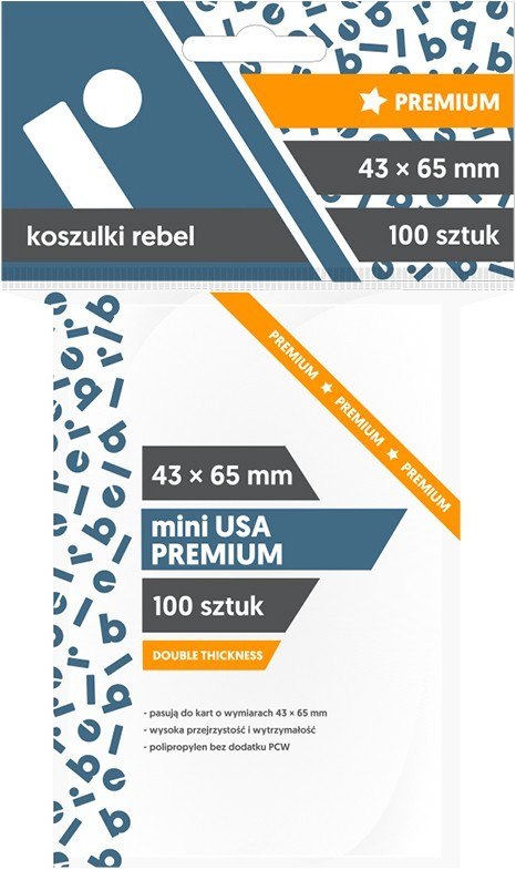 Koszulki 43x65 mm mini usa premium 100 sztuk