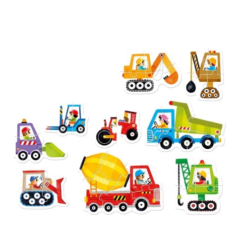 Puzzle progresywne - pojazdy na budowie