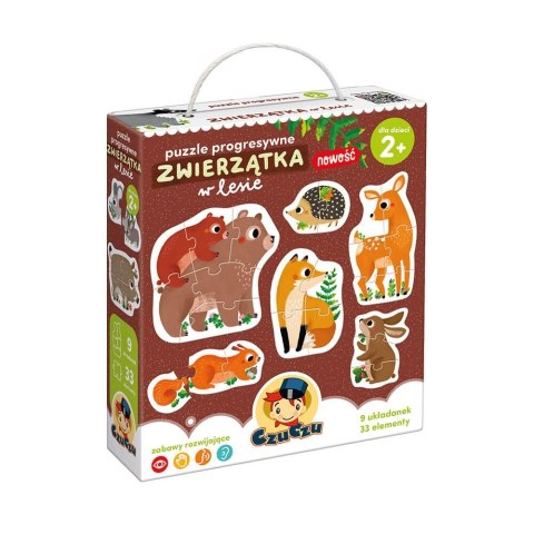 Puzzle progresywne - zwierzątka w lesie