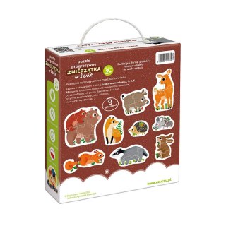 Puzzle progresywne - zwierzątka w lesie