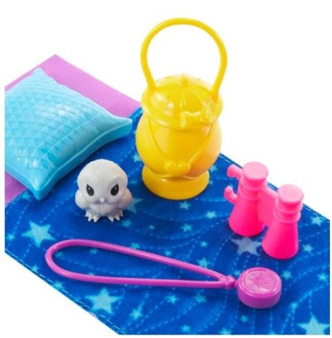 Zestaw barbie kemping chelsea lalka + śpiwór