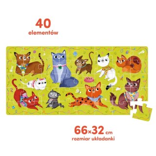 Puzzle 40 elementów miau - kotki