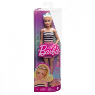 Lalka barbie fashionistas top w biało-czarne paski