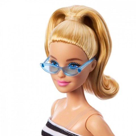 Lalka barbie fashionistas top w biało-czarne paski