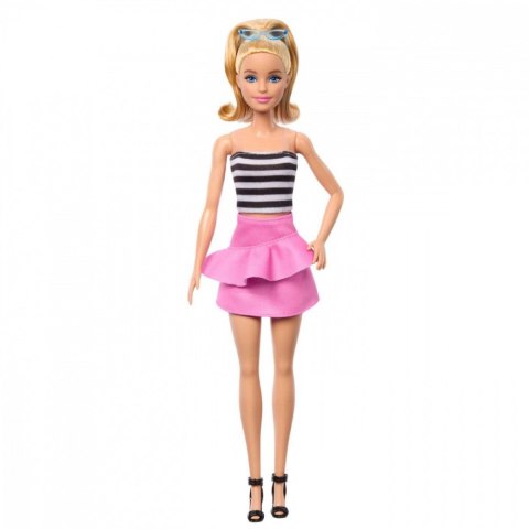 Lalka barbie fashionistas top w biało-czarne paski