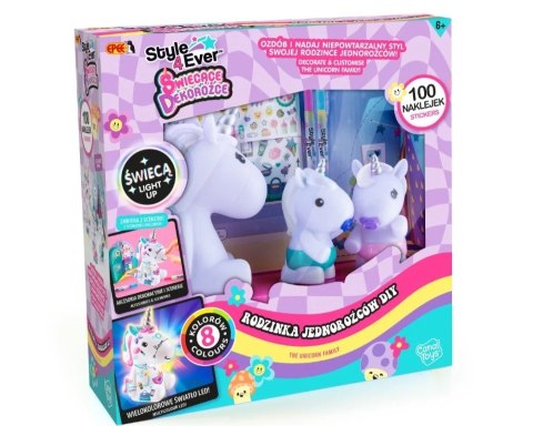 Zestaw Świecące dekorożce - rodzinka jednorożców diy