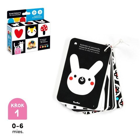 Książeczka kontrasty na sznureczku 0m+