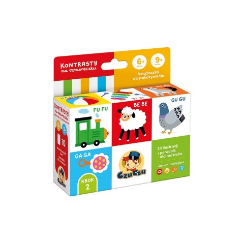 Książeczka kontrasty na sznureczku 6m+