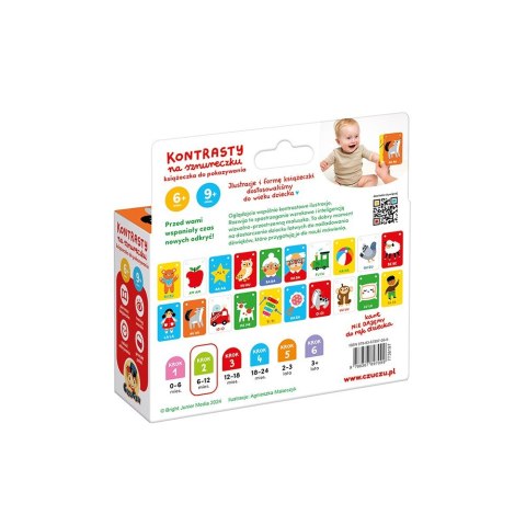 Książeczka kontrasty na sznureczku 6m+
