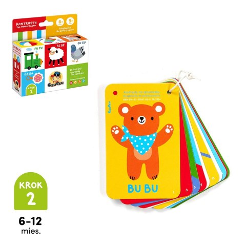 Książeczka kontrasty na sznureczku 6m+