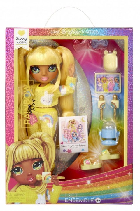 Lalka rainbow high junior pj party, sunny yellow