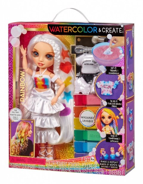 Lalka rainbow high watercolor & create, z brązowymi oczami