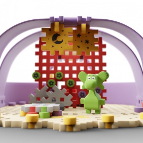 Klocki mini waffle - diplodok i scena 148 elementów