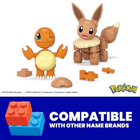 Klocki mega pokemon pokeball 2-pak charmander i eevee