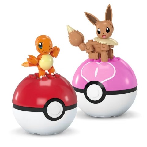 Klocki mega pokemon pokeball 2-pak charmander i eevee