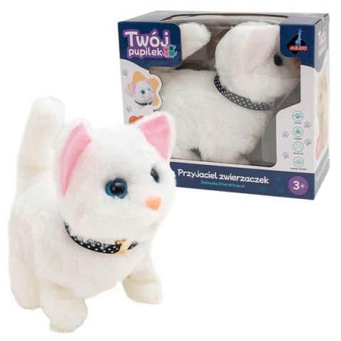 Maskotka interaktywna twój pupilek - kotek biały