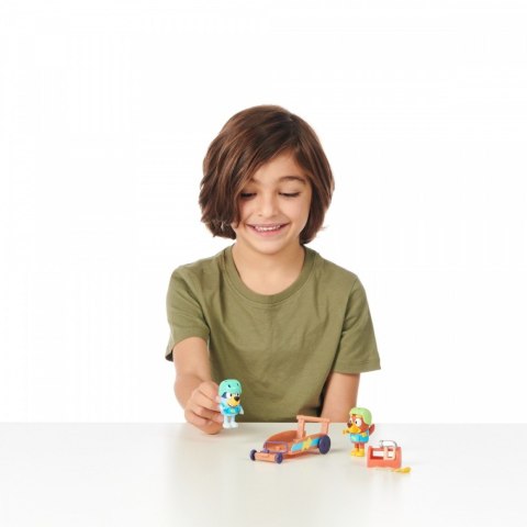 Zestaw figurek bluey gokart + 2 figurki piesków