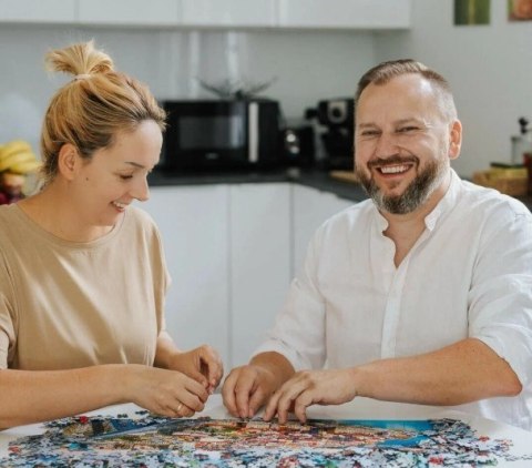 Puzzle 2x500 elementów sztuka malowania kotki Puzzle 2x500 elementów sztuka malowania kotki