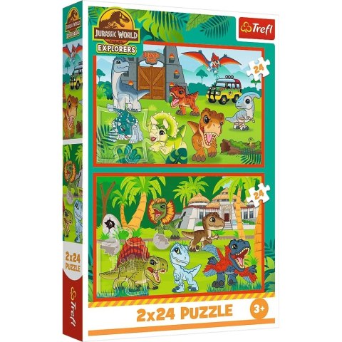 Puzzle 2x24 elementy małe dinozaury jurassic world Puzzle 2x24 elementy małe dinozaury jurassic world